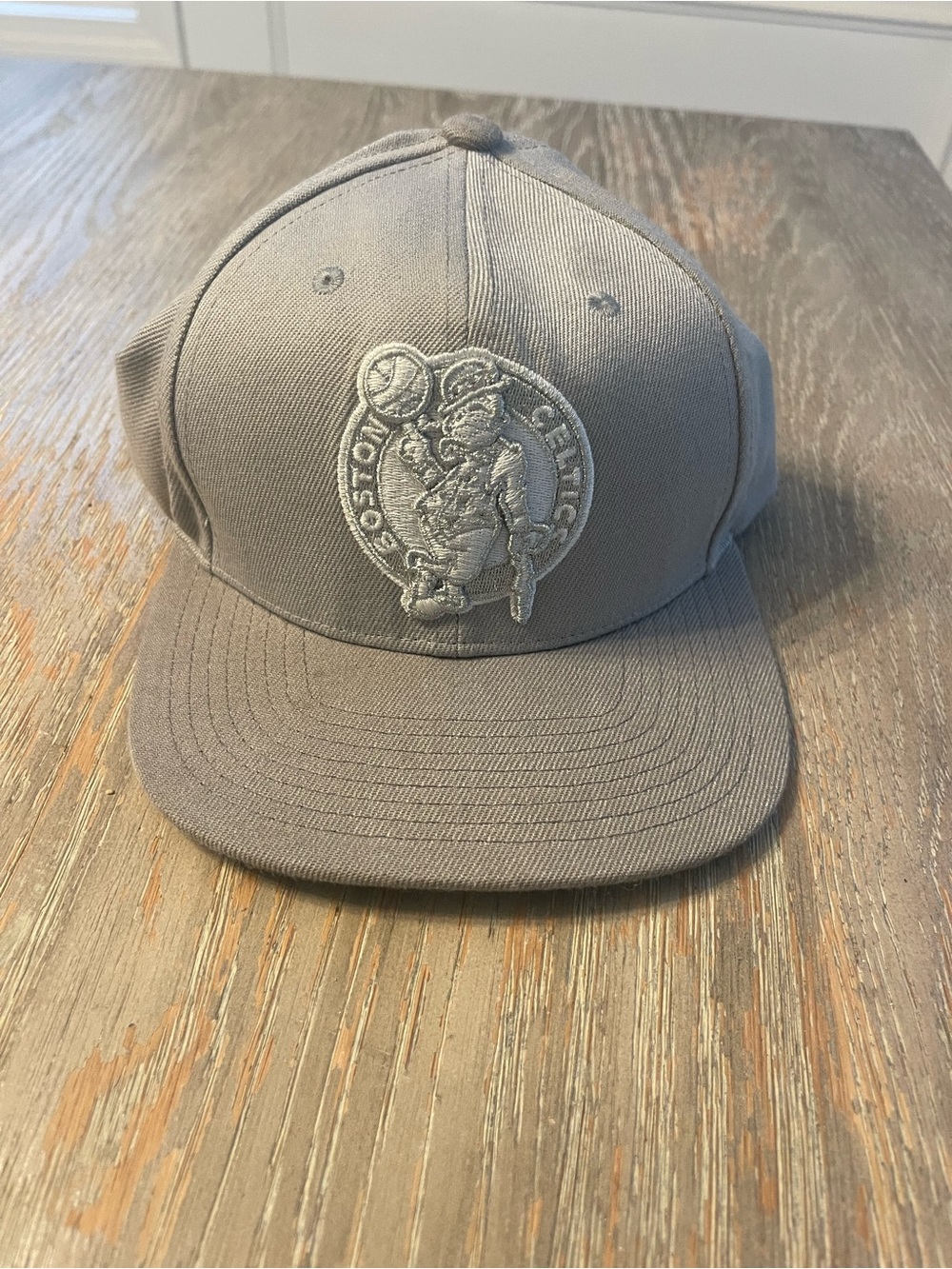 Gray Boston Celtics Embroidered Snapback Hat